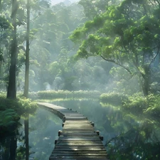 Digital Image Picture  Wallpaper Background Desktop AI Art Rain Forest Offer