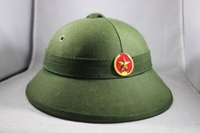 VINTAGE VIETNAM PITH HELMET JUNGLE EXPLORER HAT ARMY GREEN CANVAS UNUSED