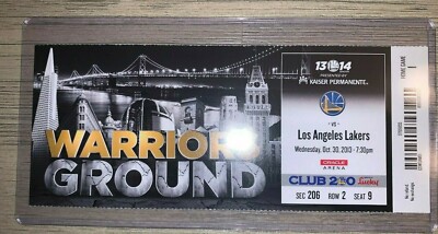 2013-14 Golden State Warriors NBA Official Mint Ticket Stub - pick any game!