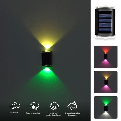4X LUCES DE PARED LED PARA VALLA DE PUERTA CON ENERGÍA SOLAR SÚPER BRILLANTES LÁMPARA DE JARDÍN EXTERIOR - Imagen 16 de 18