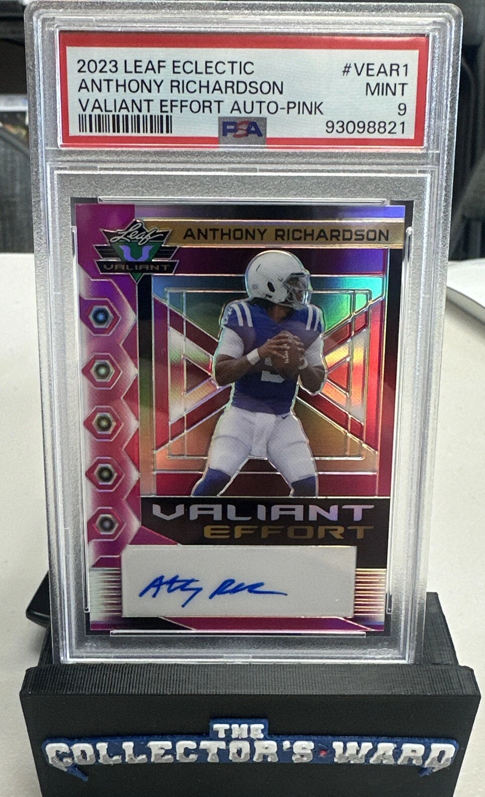 Anthony Richardson Leaf Eclectic Valiant Effort Autographs #VEAR1 Pink