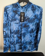 Gillz Tournament Series LS UV Fishing Pullover Hoodie Ventilated Blue Mens Sz M