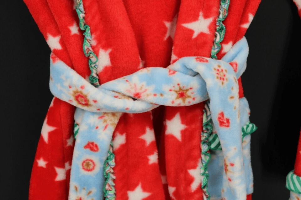 Bata de Noche Matilda Jane Vacaciones Talla 8-10 Navidad Estrella Roja Volantes Usada en Excelente Condición Foto 3 de 4