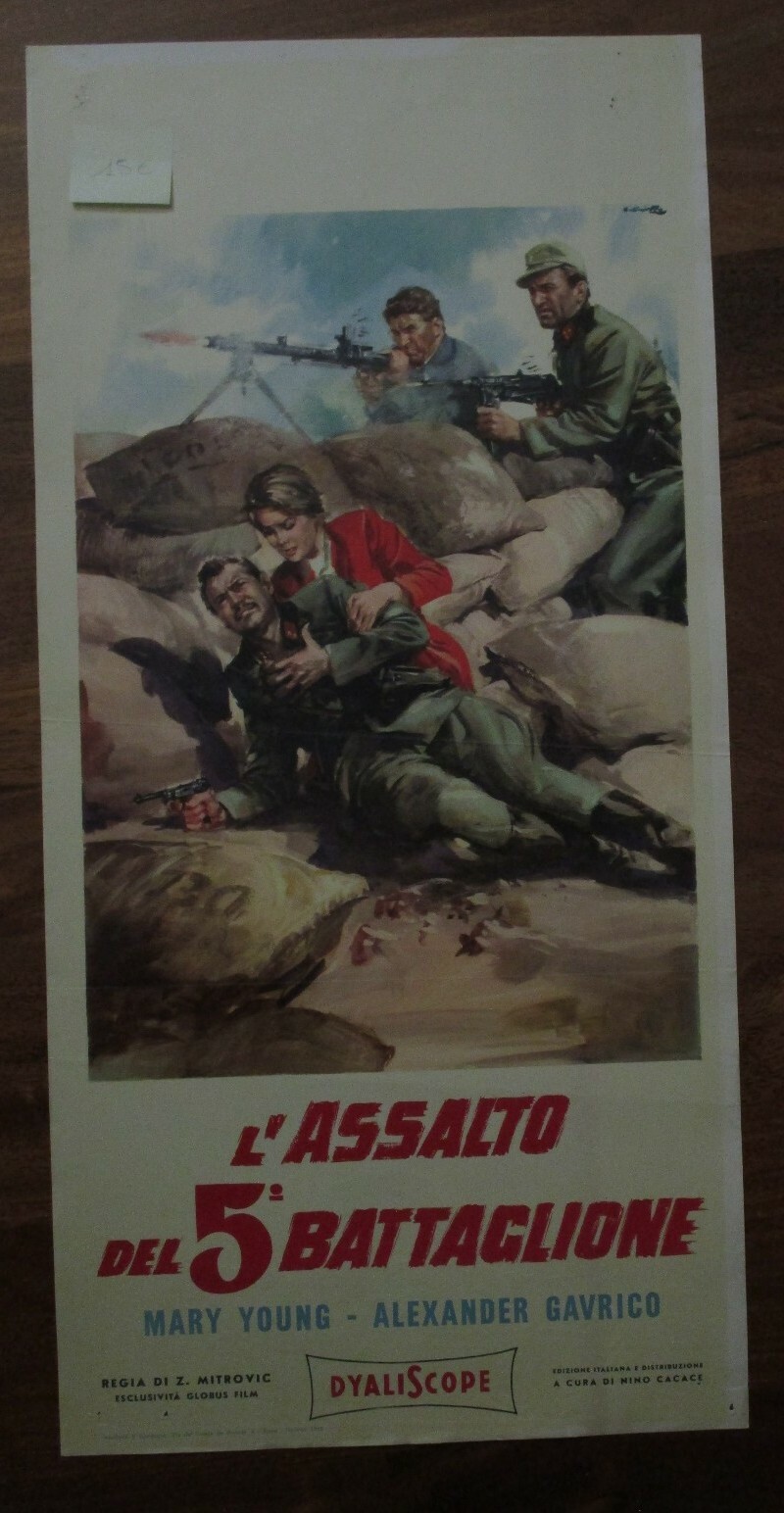Locandina originale film L'assalto del 5 battaglione (1960) - Regia di Žika Mitrović