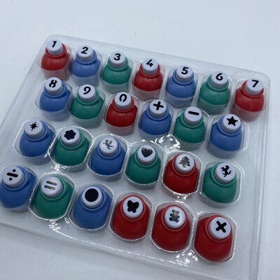 Creative Works 25 Pc. Number, Symbol & Shape Punch Set Scrapbooking Cards