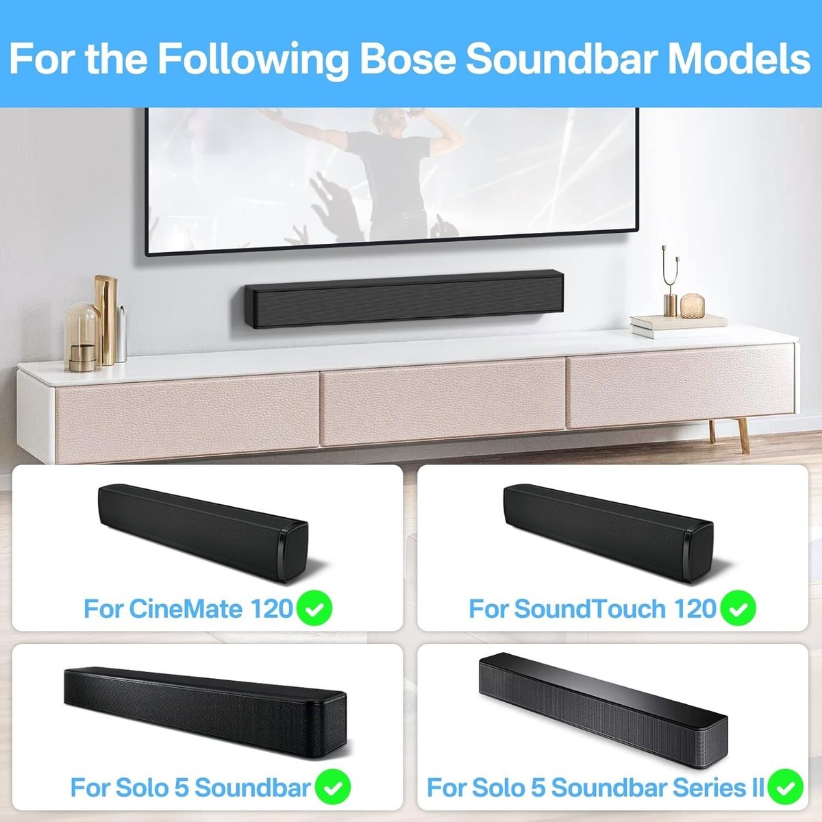 Soundbar Wall Bracket Bose Solo Soundbar Mount WB-120 Wall Mount