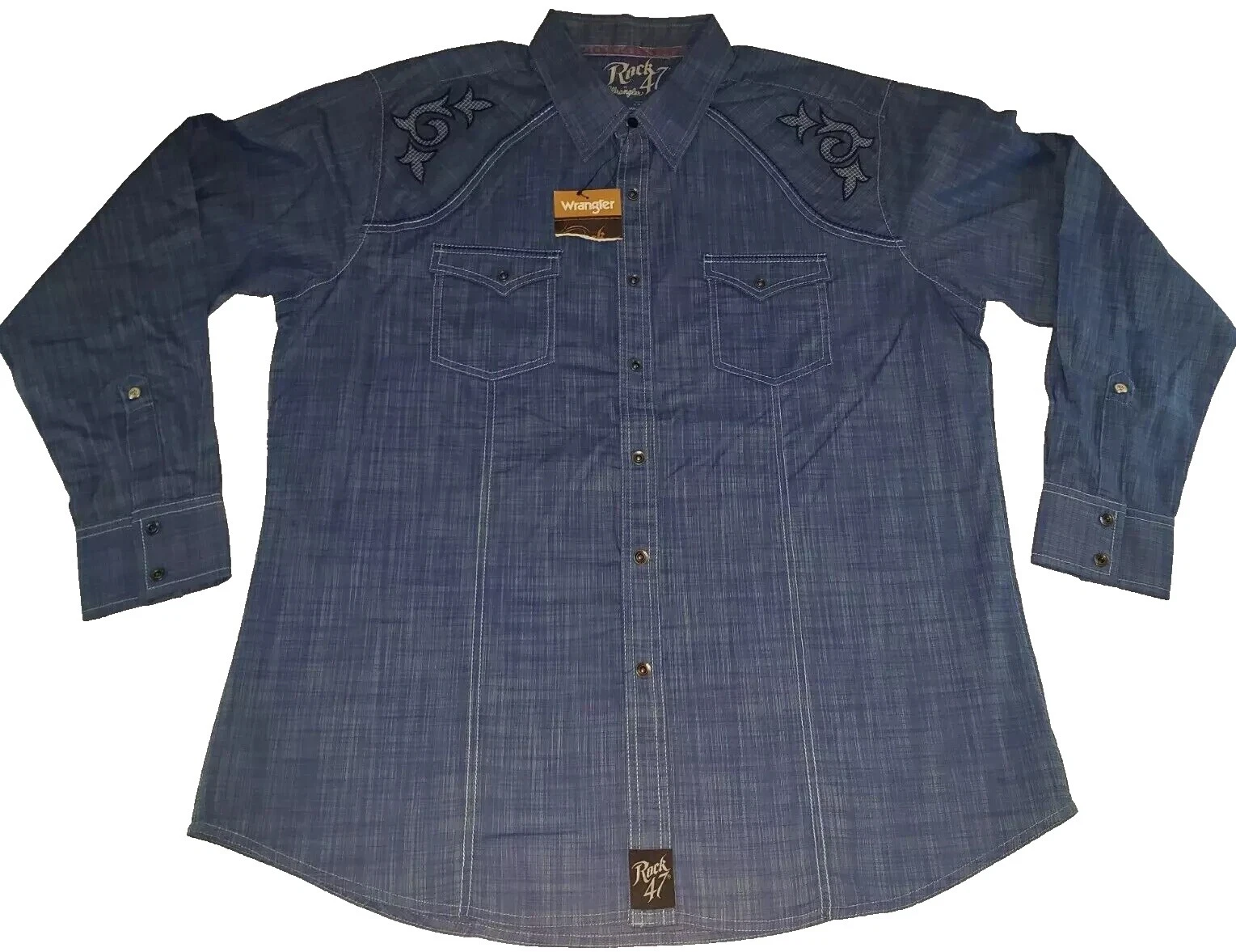 Wrangler Solid Regular Size Size 2XL Casual Button-Down Shirts for Men