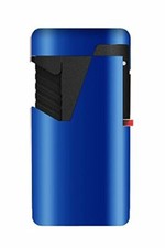 Zenga ZL-9 Twin Turbo Jet Windproof Blue Flame Rubberized Lighter - (Blue)