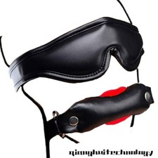 PU Leather Blindfold Padded Mouth Gag Bondage Role Play Restraints