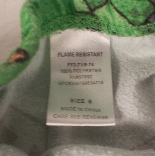 Minecraft Boys Size 6 Green Fleece Pj Pants Pajama Bottoms Steve Creeper TNT - Picture 4 of 4