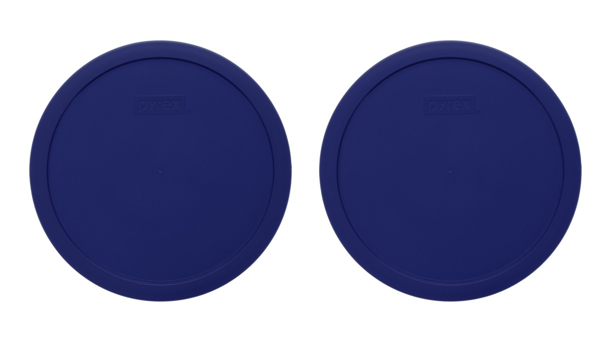 Pyrex 4-Pack Cadet Blue Plastic Storage Lids - Fits 6/7 Cup Round Glass Bowls 2 thumbnail image