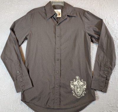 Red Level Nine Shirt Men's Small Black Graphic Print Long Sleeves Outdoor Y2K