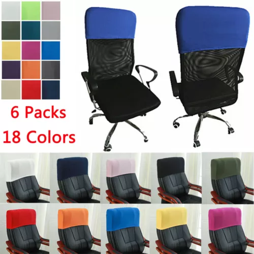 Chair Back Protection Backrest Slipcover Elastic Head Pillow Cover Solid 16Color - Picture 2 of 22
