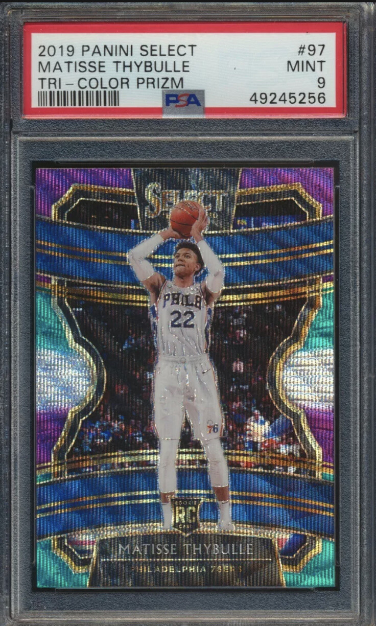 5256 Matisse Thybulle 2019 Panini Select Concourse 97 Tri-Color Prizm RC PSA 9