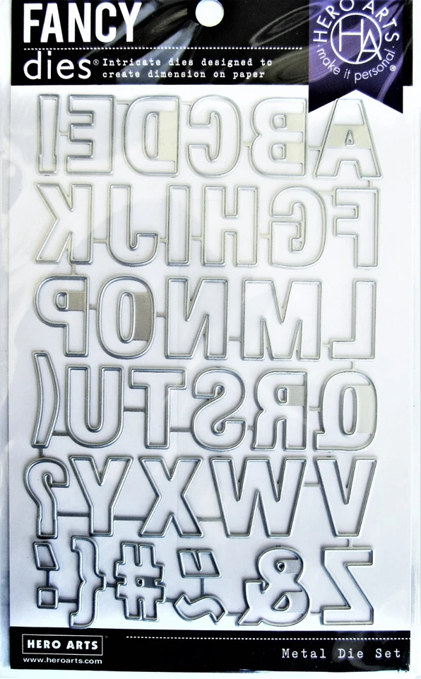 Alphabet Luggage Tag Uppercase Fancy Thin Metal Die Set by Hero Arts DI342 NEW!