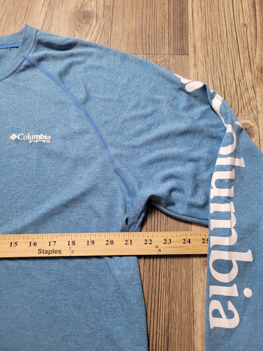 Chemise Columbia PFG Omni-wick Pêche - Manches Longues - Taille 8 - Bleu