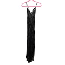 Vintage 90s Donna Scarpone for Victoria's Secret Black Maxi Dress lingerie Sz S