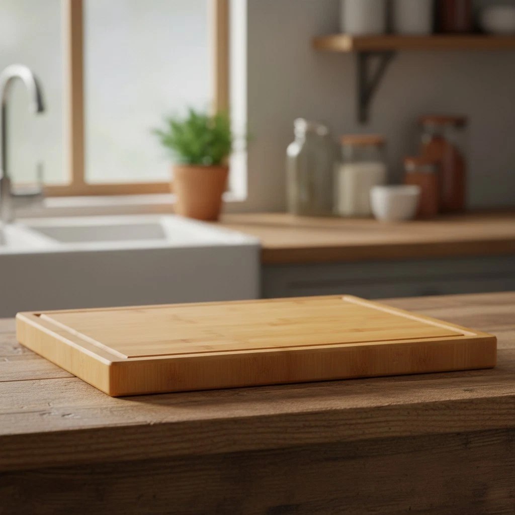 Elegant 18" Bamboo Cutting Board & Charcuterie Platter with Juice Groove