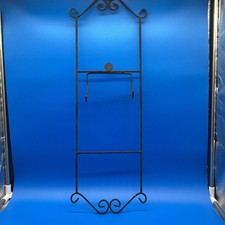 Vintage Wrought Iron Vertical Plate Rack Blac...
