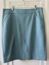 J.Crew Factory Pencil Skirt Sz 12 in Robin s Egg Blue Stretch Cotton - NWOT