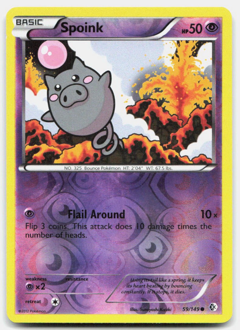 Boundaries Crossed Spoink 59/149 NM Pokemon Reverse Holo Common Tcg Card