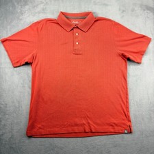 Eddie Bauer Travex Shirt Men's Large Orange Cotton Polyester Polo Shirt Preppy
