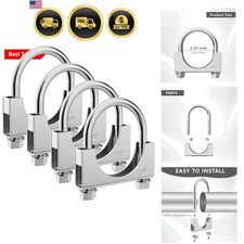 2.25" Heavy Duty U Bolt Clamps Saddle Type Anti-corrosion 4 Pack Muffler Clamps
