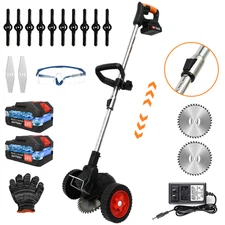Cordless String Trimmer, Edger Weed Whacker Grass Eater Lawn Cutter w/2* Battery