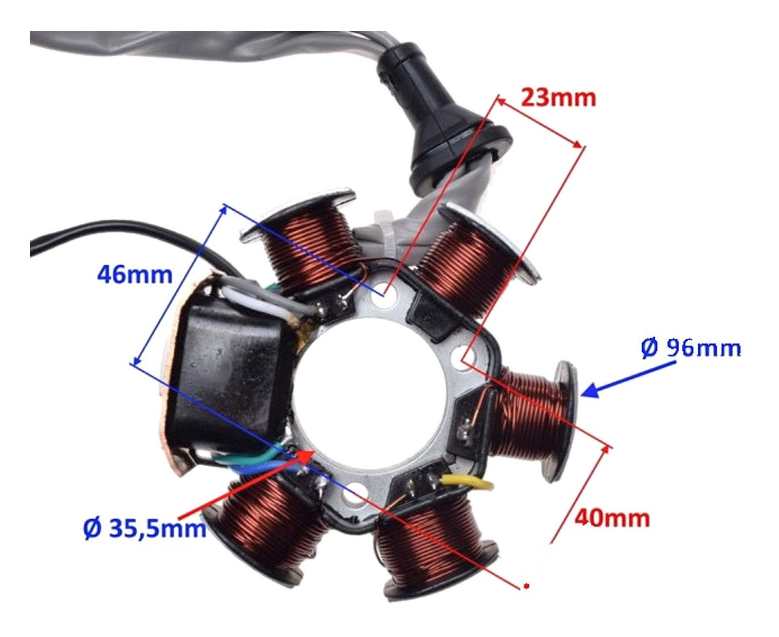 Stator Spark 6 bobines Piaggio contre les pannes de démarrage