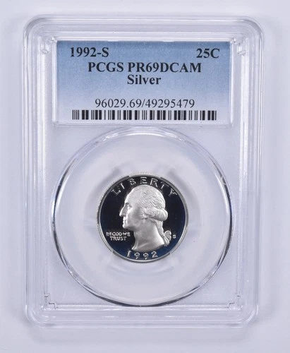 1992-S Washington Quarter Silver PR69 DCAM PCGS Blue Label *8030