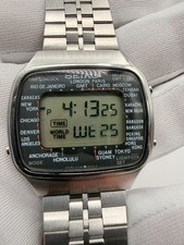 Seiko World Time Vintage Digital Watch A708-5000-Running, Module Needs Attention