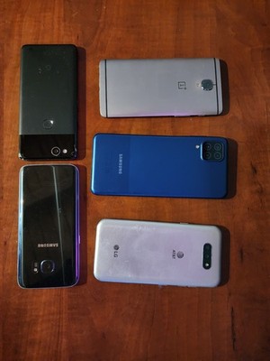 Android Phone Lot for parts - Galaxy, OnePlus, Google, LG