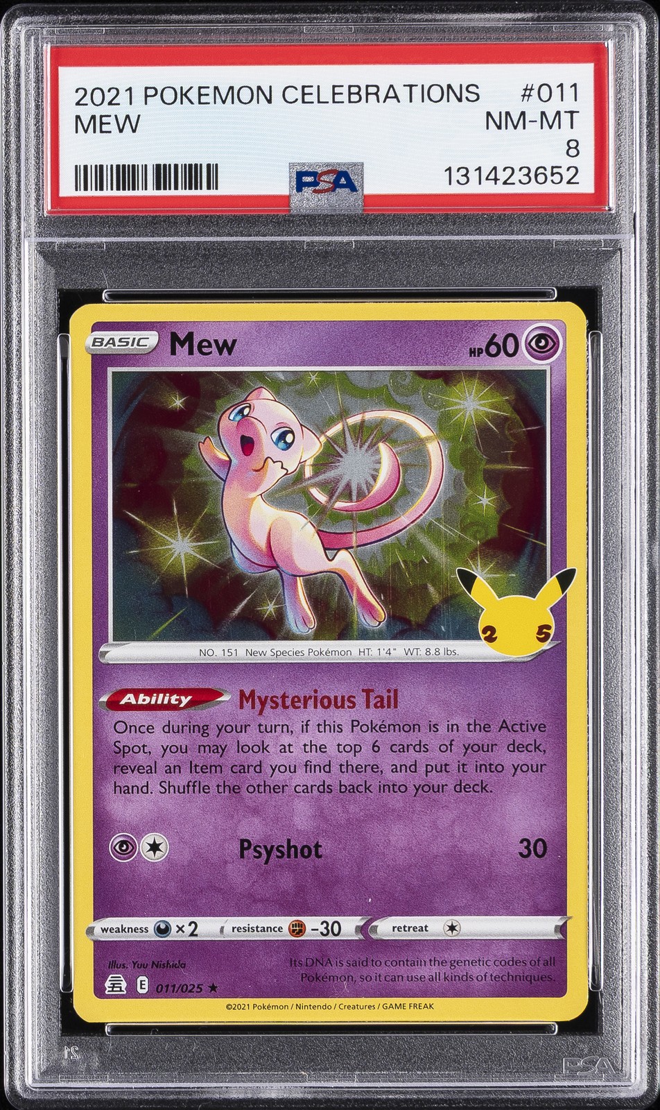2021 POKEMON CELEBRATIONS #011 MEW PSA 8