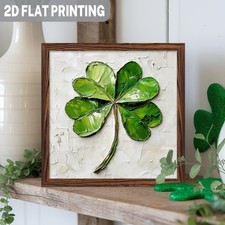 Four-Leaf Clover Wood Sign Lucky Farmhouse Home Decor St. Patrick's Day Gift