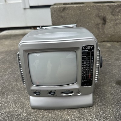 Coby CX-TV1 5'' Analog CRT Television AM/FM Radio Black/White Works