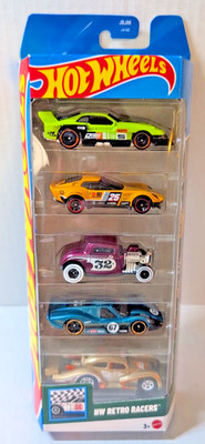 2025 Hot Wheels 5 pack HW Retro Racers with HTF! GT-Scorcher VW KAFER RACER GT40