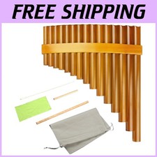 Handmade Brown Pan Flute G Key Bamboo Woodwind Instrument