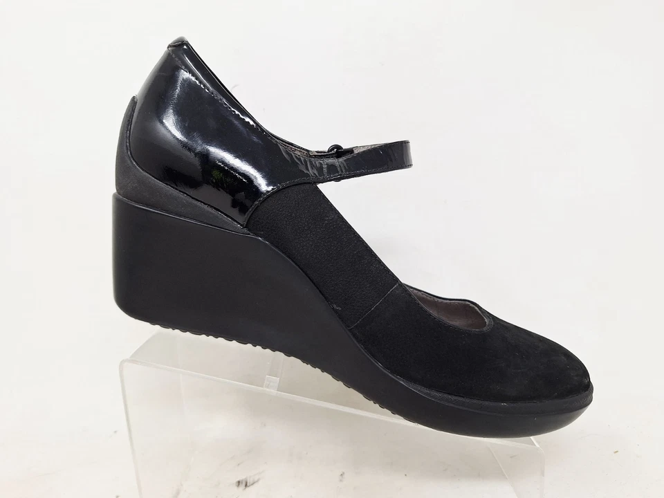 Женские черные замшевые туфли на танкетке Tsubo размер 10 с крючком и петлей - Изображение 3 из 4