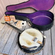 Vintage Kay Kraft Electric Tenor Banjo Pearloid Veneer Headstock 4-String Case 