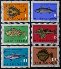 TIMBRES de BULGARIE - POISSONS N°1328/1333 oblitéré CACHET à DATE