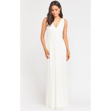 show me your mumu grace maxi dress ivory white beaded, women size small