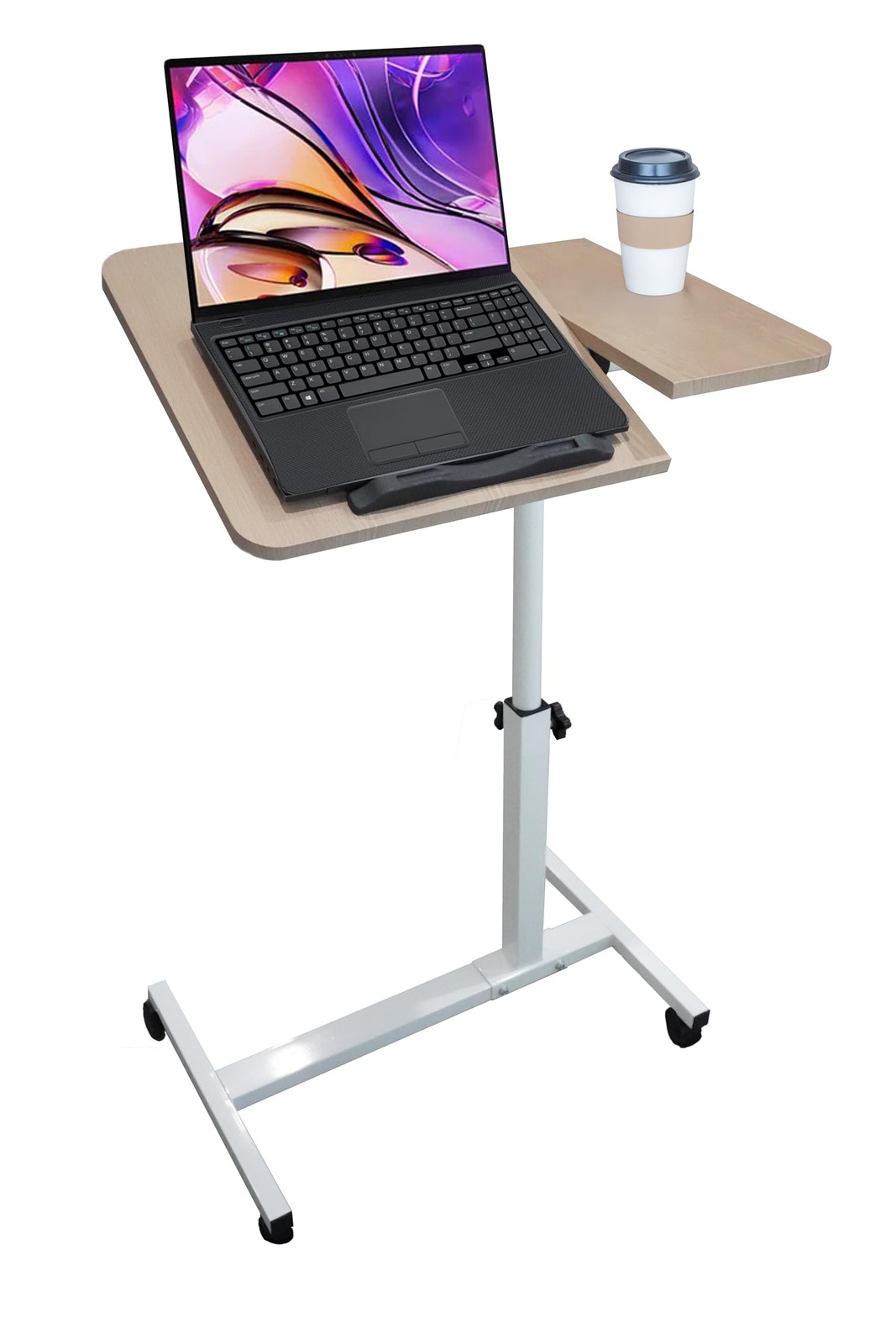 Adjustable Mobile Standing Desk with Locking Wheels 23 to 35 Inch Height Range-image