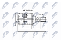 NTY Gelenksatz, Antriebswelle NPW-NS-011 Passend FüR Nissan