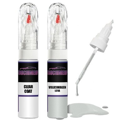 Lackstift für VOLKSWAGEN PURE WHITE LC9A + Klarlack Pinsel Kratzer Fix Kit
