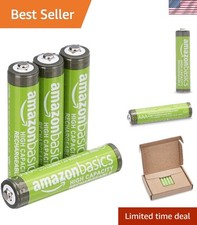 4-Pack Rechargeable AAA NiMH High-Capacity Batteries, 850 mAh, 1.2V, Recharge...