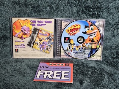 Crash Bash (Sony PlayStation 1, 2000) PS1 Black Label Complete With Ad