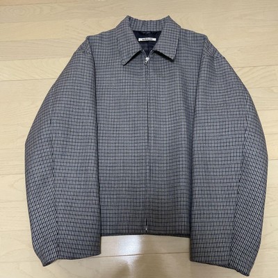 AURALEE DOUBLE FACE CHECK ZIP JACKET BLOUSON Men's Wool AURALEE DOUBLE FACE CHECK ZIP JACKET BLOUSON Men's Wool