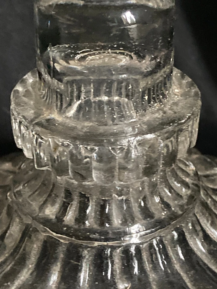 Porte perruque en verre à côte ancien, porte chapeau, objet deco XIX 19eme - Photo 3/4