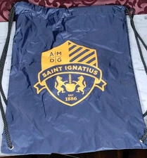 Saint Ignatius Drawstring Bag Cleveland BRAND NEW Blue w Black Drawstring School