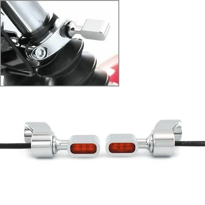 Vorderradgabel-Blinker-Kontrollleuchte für Harley FXR Dyna Glide Chrom + Orange - Bild 1 von 4
